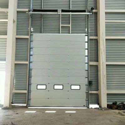 Automatic Industrial Sectional Door Waterproofing Overhead 10mm Insulated