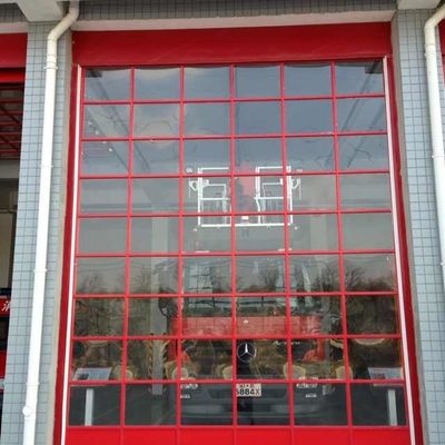 Glass Aluminum Sectional Door Adjusted Height  Wind Resistance Class 3 For Fire Station