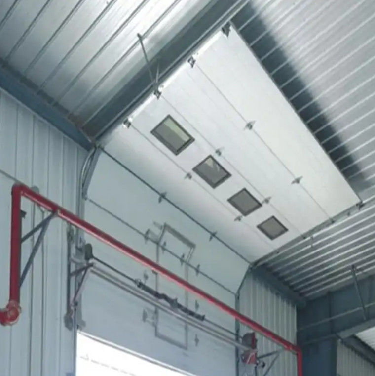 Double Skinned Overhead Sectional Door for Weather resistant Performance Electric Roll Up Automatic with Pedestriaian