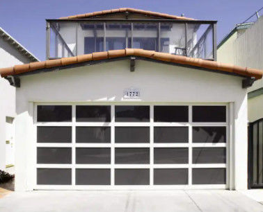 Industry Full View Glass Panel Commercial Double Glazing Glass Water Tightness Class 3 Transparent Sectional Garage Door