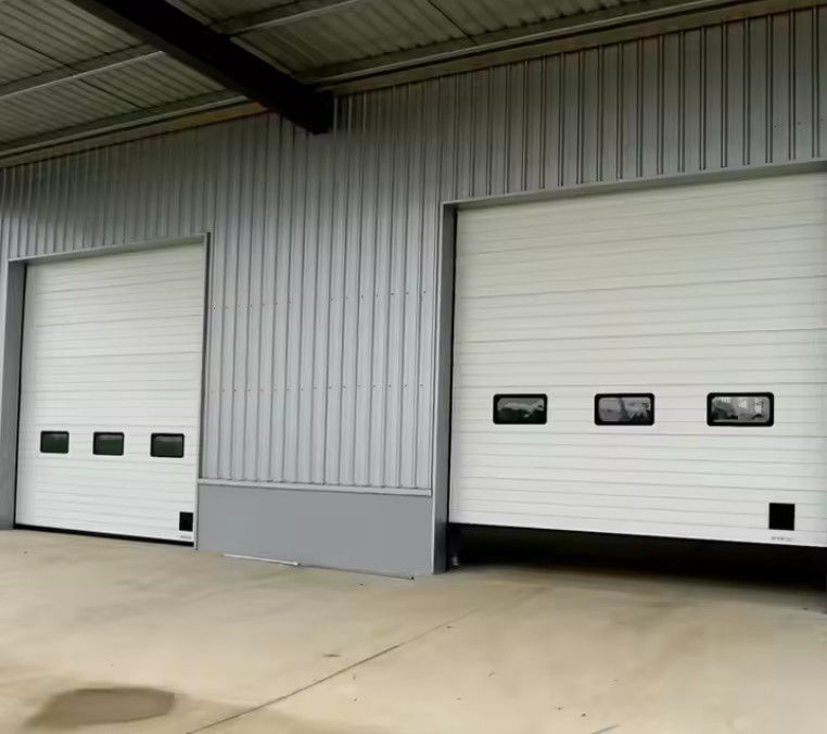 Steel Overhead Sectional Door With Safety Edge Weather Sealed Panels Noise Reduction / Photocell