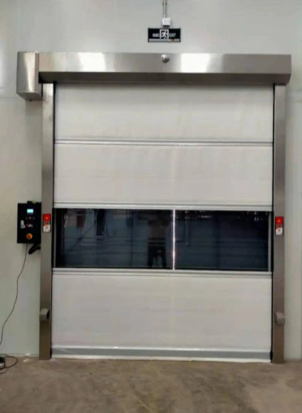 High Duty Steel Insulated Rapid Roller Door Manual/Automatic Weather Resistant Pvc Curtain High Speed Security