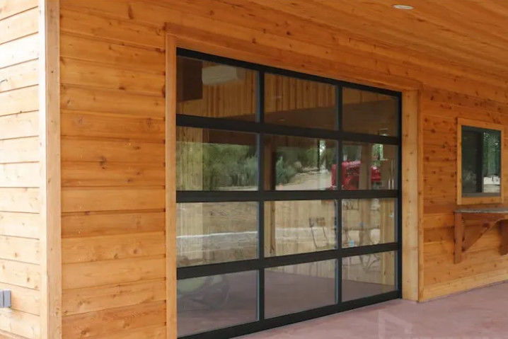 Modern Double Glazing Aluminum Sectional Door with Manual Or Automatic Opening Glass Garage Doors