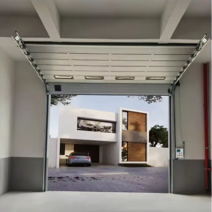 Powder Coated White Overhead Sectional Door Secure Foam Filled Double Skinned Panel Automatic