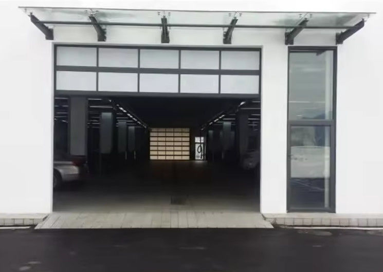 Modern Double Glazing Aluminum Sectional Door with Excellent Insulation Professional Manufacture Brown Color Glass Door