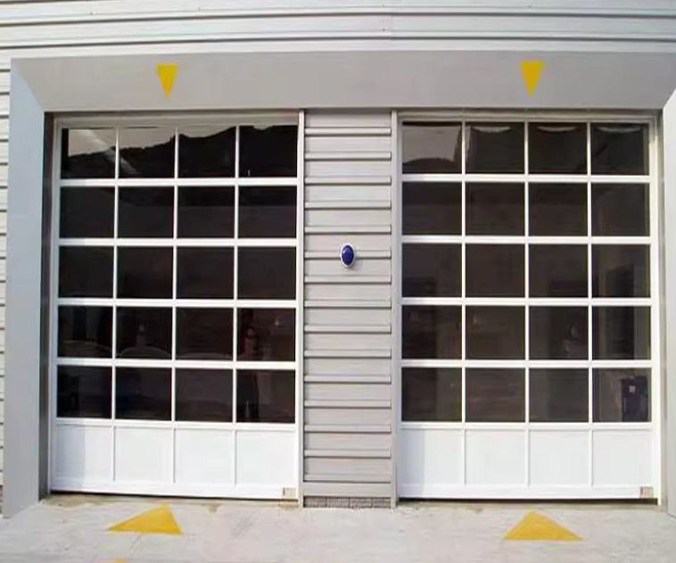 Watertight Aluminum Alloy Sectional Garage Door With Glass Panels Factory Price Frameless Aluminum