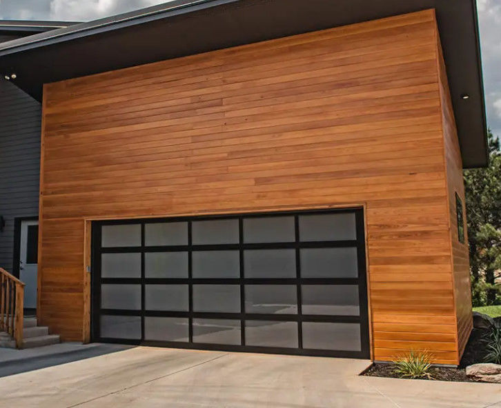 Automatic Electric Rolling Exterior Transparent Aluminum Alloy Sectional Garage Door With Double Glazing