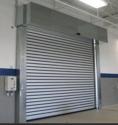 fast Speed Aluminum Spiral Door Safety Sensor PLC Control 0.75KW Motor Industrial Lifting Door