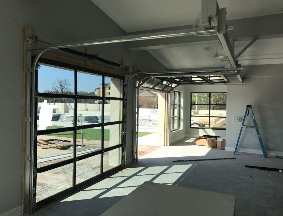Manual Or Automatic Water Tightness Class 3 Transparent Glass Sectional Garage Door With Excellent Insulation