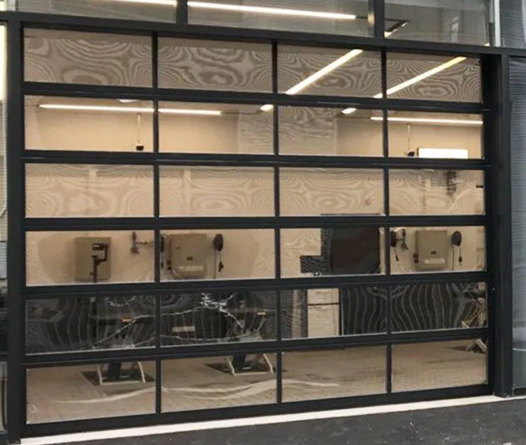 Water Tightness Class 3 Transparent Garage Door Glass Sectional Door Manual Or Automatic Opening Type For Villa