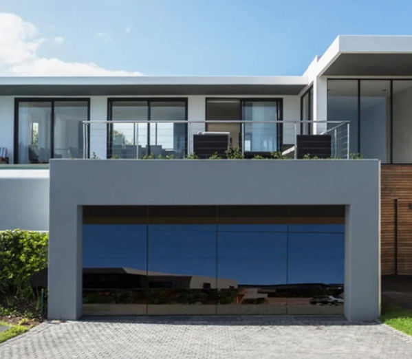 Water Tightness Class 3 Transparent Glass Sectional Garage Door For Residential Houses Manual Or Automatic Performance