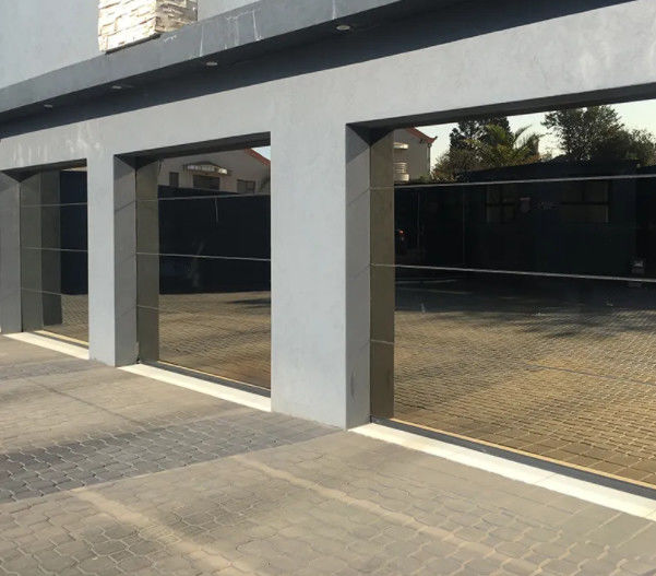 Customized Commercial Double Glazing Glass Sectional Garage Door With Water Tightness Class 3 And Manual Or Automatic