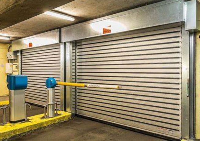 Safe Aluminum Transparent High Speed Spiral Door With Photoelectric Sensor Safety System And Air Permeability ≤2.0m3/ M2.s