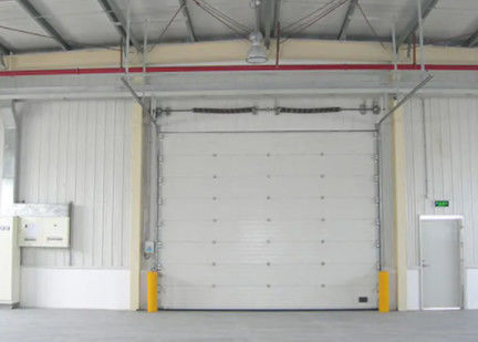 Fire Station Industrial Commercial Sectional Overhead Doors Noise Reducing White Colour Automatic Formed