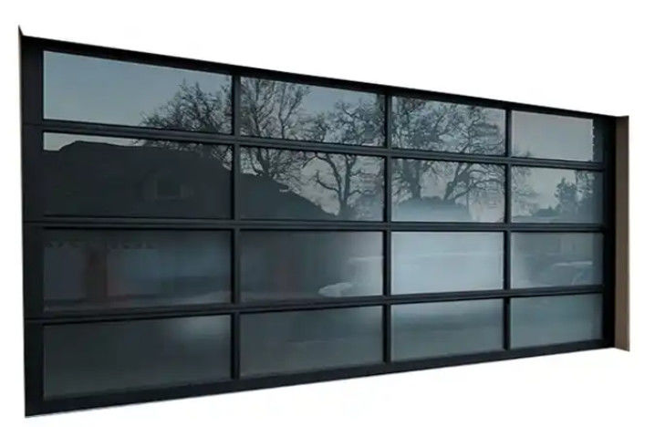 Aluminum Alloy Glass Water Tightness Class 3 Transparent Glass Sectional Garage Door For High Safety