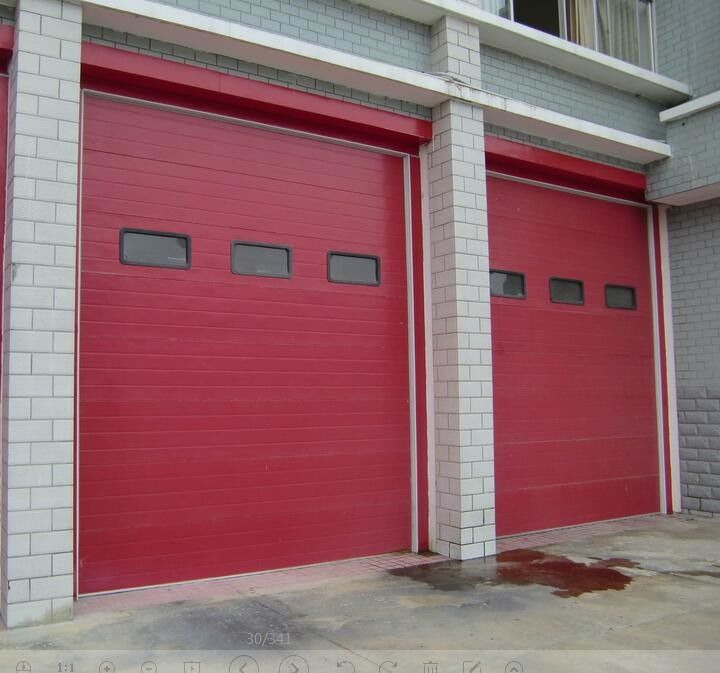 Fire Station Use Industrial Sectional Doors , Sectional Steel Doors Automatic Formed 
