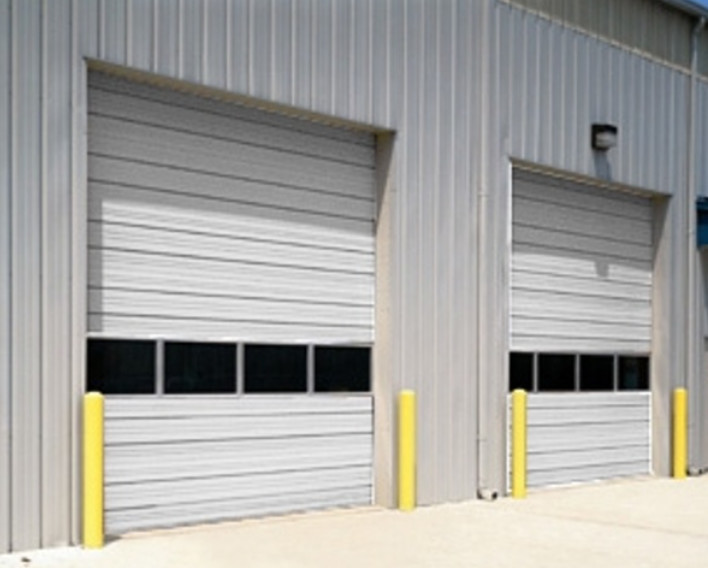 Metal Insulated Sectional Doors Overhead Sliding Roller Vertical Lifting For Warehouse